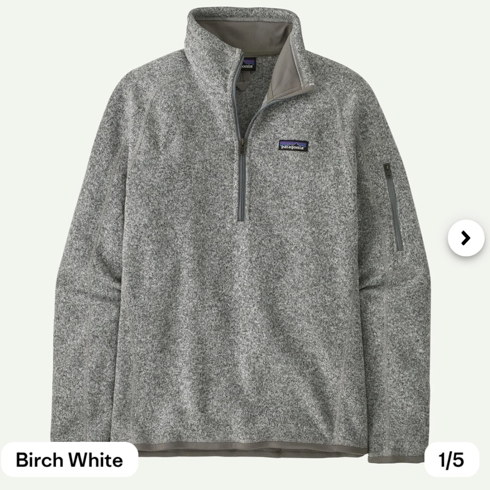 PATAGONIA Gray Better Sweater 1/4-Zip Fleece Women’s L Large EUC $99 Costar Logo